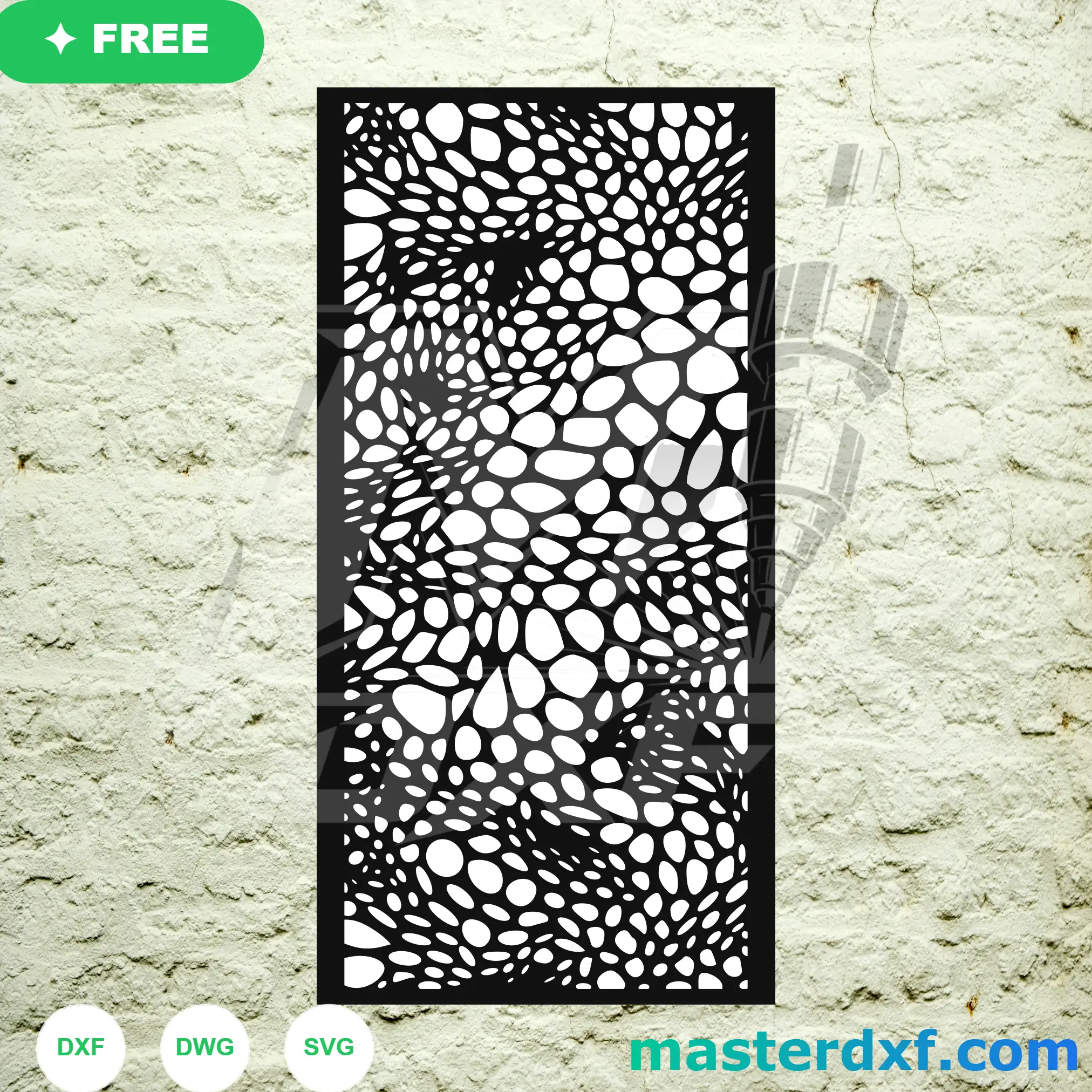 Radiating Pebble Mosaic DXF Screen for Artistic Panels DXF File